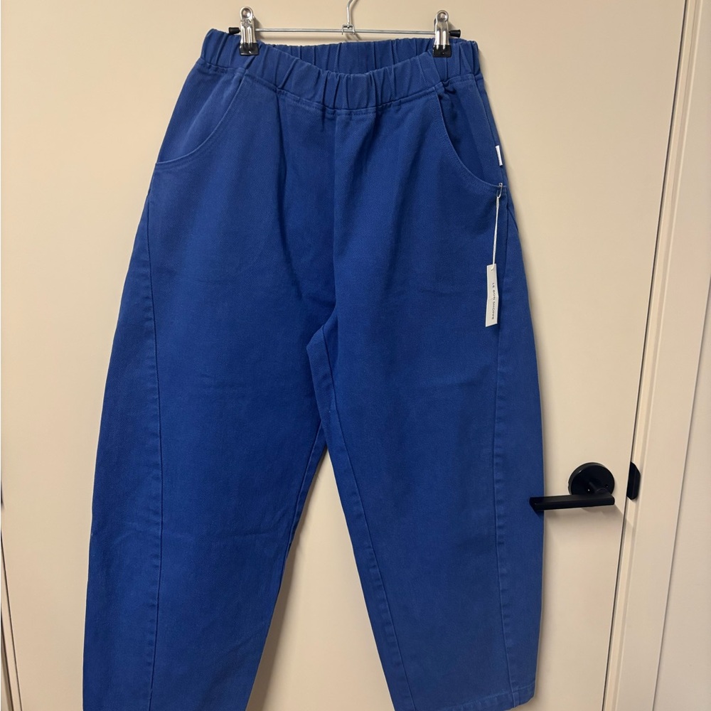 Azure Blue Barrel Leg Pants